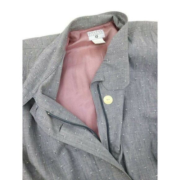VTG George Georgiou Blazer Jacket Womens 12 Grey 80s Shoulder Pads - Picture 6 of 7